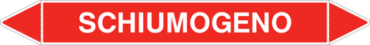 GLOBAL PACCO DA 10 ETICHETTE PER TUBAZIONI - SCHIUMOGENO - Etichetta Autoadesiva Resistente