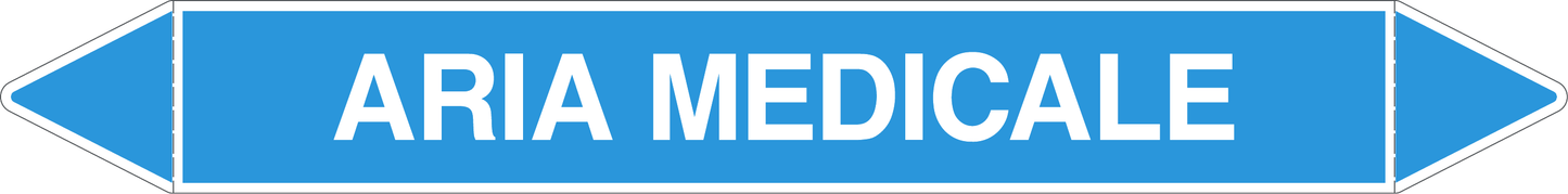 GLOBAL PACCO DA 10 ETICHETTE PER TUBAZIONI - ARIA MEDICALE - Etichetta Autoadesiva Resistente