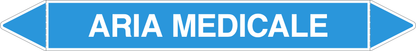 GLOBAL PACCO DA 10 ETICHETTE PER TUBAZIONI - ARIA MEDICALE - Etichetta Autoadesiva Resistente