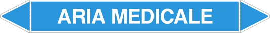 GLOBAL PACCO DA 10 ETICHETTE PER TUBAZIONI - ARIA MEDICALE - Etichetta Autoadesiva Resistente