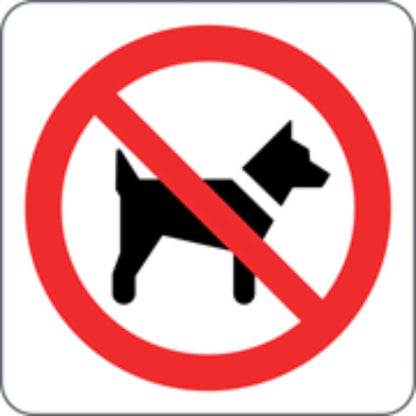 VIETATO L'ACCESSO AI CANI - CARTELLO SEGNALETICO QUADRATO ISO 7010 - Adesivo Extra Resistente, Pannello in Forex, Pannello In Alluminio