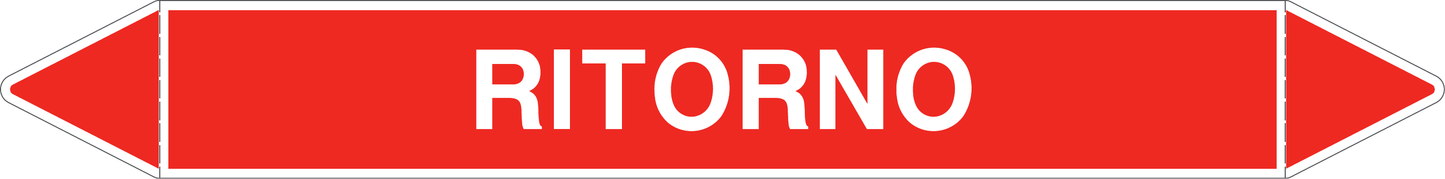 GLOBAL PACCO DA 10 ETICHETTE PER TUBAZIONI - RITORNO - Etichetta Autoadesiva Resistente