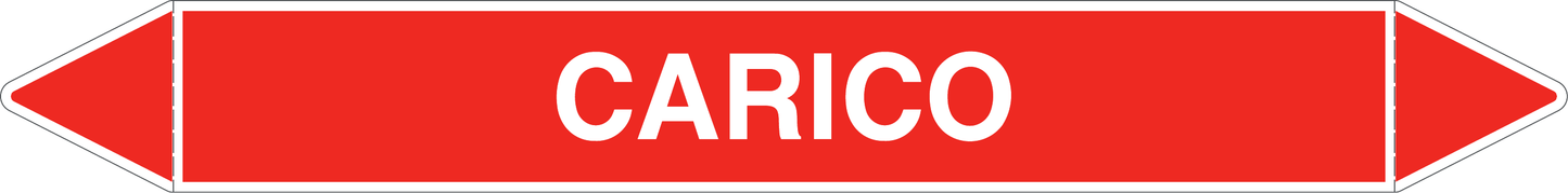 GLOBAL PACCO DA 10 ETICHETTE PER TUBAZIONI - CARICO - Etichetta Autoadesiva Resistente