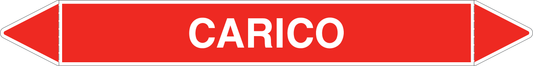 GLOBAL PACCO DA 10 ETICHETTE PER TUBAZIONI - CARICO - Etichetta Autoadesiva Resistente