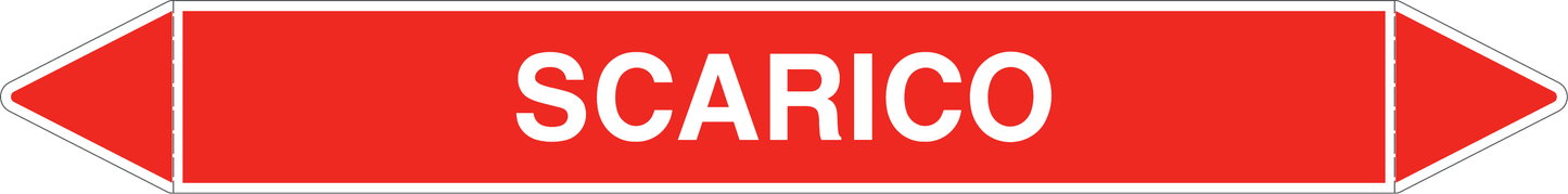 GLOBAL PACCO DA 10 ETICHETTE PER TUBAZIONI - SCARICO - Etichetta Autoadesiva Resistente