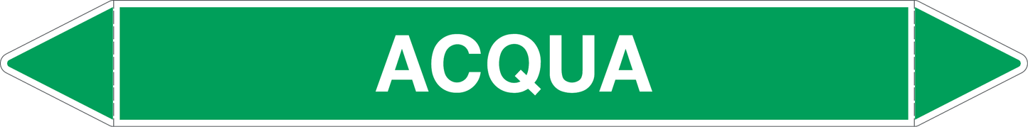 GLOBAL PACCO DA 10 ETICHETTE PER TUBAZIONI - ACQUA - Etichetta Autoadesiva Resistente