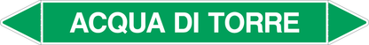 GLOBAL PACCO DA 10 ETICHETTE PER TUBAZIONI - ACQUA DI TORRE - Etichetta Autoadesiva Resistente