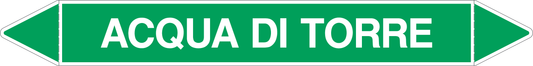 GLOBAL PACCO DA 10 ETICHETTE PER TUBAZIONI - ACQUA DI TORRE - Etichetta Autoadesiva Resistente