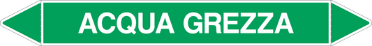 GLOBAL PACCO DA 10 ETICHETTE PER TUBAZIONI - ACQUA GREZZA - Etichetta Autoadesiva Resistente