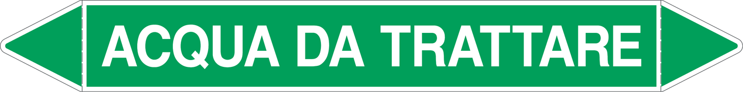 GLOBAL PACCO DA 10 ETICHETTE PER TUBAZIONI - ACQUA DA TRATTARE - Etichetta Autoadesiva Resistente