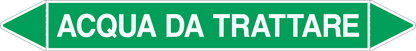 GLOBAL PACCO DA 10 ETICHETTE PER TUBAZIONI - ACQUA DA TRATTARE - Etichetta Autoadesiva Resistente