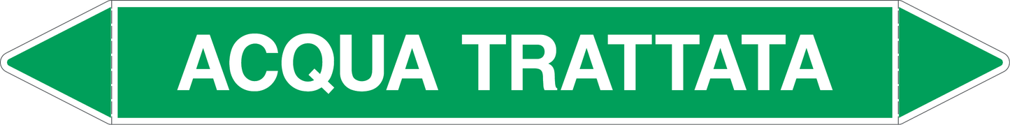 GLOBAL PACCO DA 10 ETICHETTE PER TUBAZIONI - ACQUA TRATTATA - Etichetta Autoadesiva Resistente