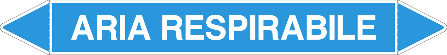 GLOBAL PACCO DA 10 ETICHETTE PER TUBAZIONI - ARIA RESPIRABILE - Etichetta Autoadesiva Resistente