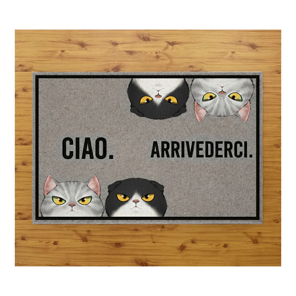 Tappeto zerbino personalizzato - ciao arrivederci - con stampa ad alta qualità, ideale per ingressi