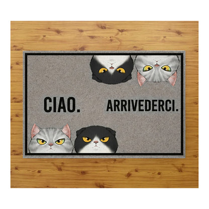 Tappeto zerbino personalizzato - ciao arrivederci - con stampa ad alta qualità, ideale per ingressi