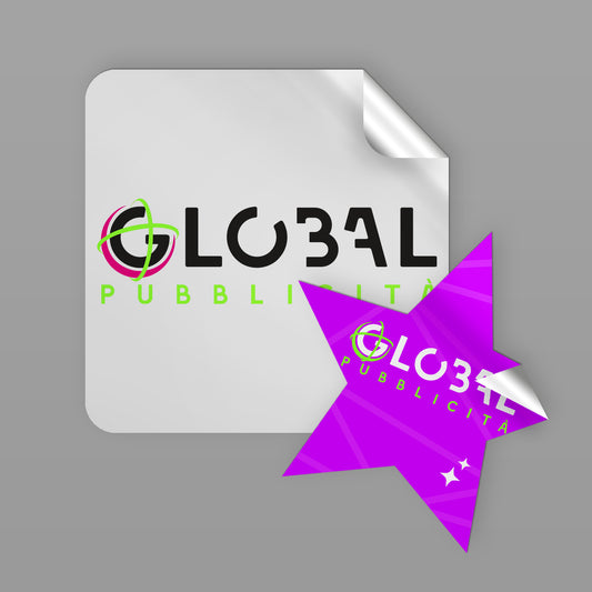 Global - STICKER IN VINILE CLASSICO CON STAMPA PERSONALIZZATA - Adesivo Extra Resistente con stampa in alta qualità