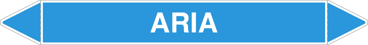 GLOBAL PACCO DA 10 ETICHETTE PER TUBAZIONI - ARIA - Etichetta Autoadesiva Resistente
