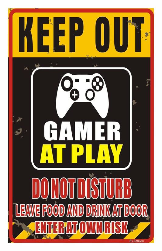 GLOBAL CARTELLO SEGNALETICO - GAME AT PLAY, KEEP OUT DO NOT DISTURB - Adesivo Extra Resistente, Pannello in Forex, Pannello In Alluminio