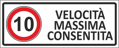 Limite di velocità personalizzato - CARTELLO SEGNALETICO UNI ISO 7010 in Adesivo Resistente, Pannello in Forex, Pannello In Alluminio