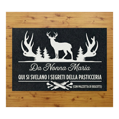 Tappeto zerbino personalizzato - I segreti della pasticceria - con stampa ad alta qualità, ideale per ingressi