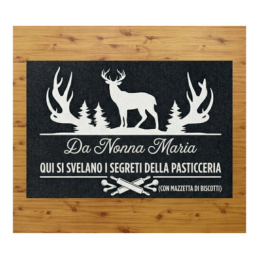 Tappeto zerbino personalizzato - I segreti della pasticceria - con stampa ad alta qualità, ideale per ingressi