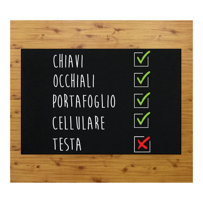 Tappeto zerbino personalizzato - CHECKLIST - con stampa ad alta qualità, ideale per ingressi