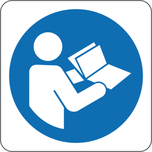 OBBLIGO LEGGERE LE ISTRUZIONI - CARTELLO SEGNALETICO QUADRATO ISO 7010 - Adesivo Extra Resistente, Pannello in Forex, Pannello In Alluminio