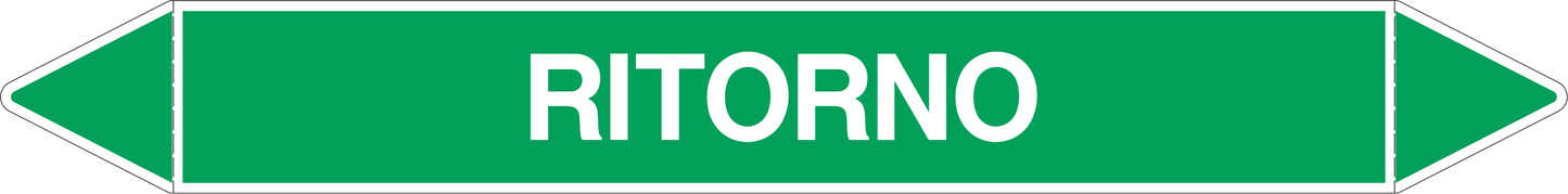 GLOBAL PACCO DA 10 ETICHETTE PER TUBAZIONI - RITORNO - Etichetta Autoadesiva Resistente