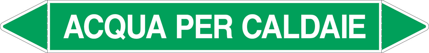 GLOBAL PACCO DA 10 ETICHETTE PER TUBAZIONI - ACQUA PER CALDAIE - Etichetta Autoadesiva Resistente