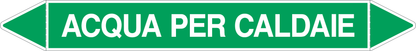 GLOBAL PACCO DA 10 ETICHETTE PER TUBAZIONI - ACQUA PER CALDAIE - Etichetta Autoadesiva Resistente