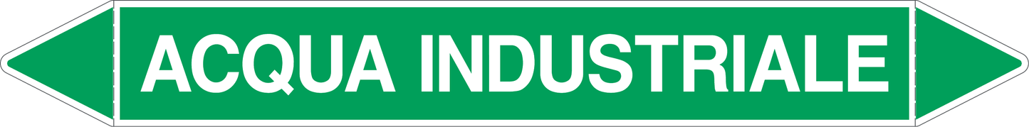 GLOBAL PACCO DA 10 ETICHETTE PER TUBAZIONI - ACQUA INDUSTRIALE - Etichetta Autoadesiva Resistente