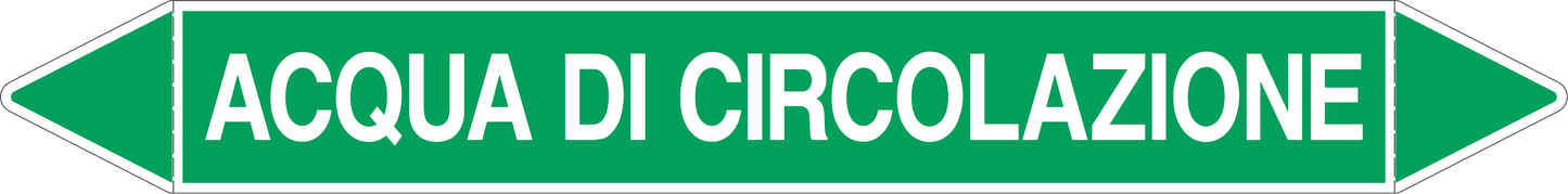 GLOBAL PACCO DA 10 ETICHETTE PER TUBAZIONI - ACQUA DI CIRCOLAZIONE - Etichetta Autoadesiva Resistente