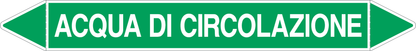 GLOBAL PACCO DA 10 ETICHETTE PER TUBAZIONI - ACQUA DI CIRCOLAZIONE - Etichetta Autoadesiva Resistente