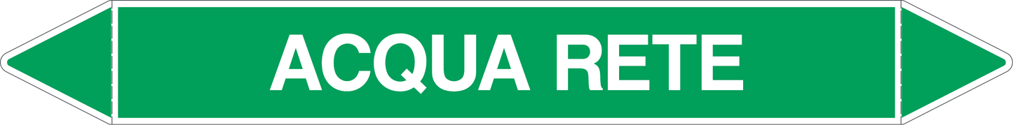 GLOBAL PACCO DA 10 ETICHETTE PER TUBAZIONI - ACQUA RETE - Etichetta Autoadesiva Resistente