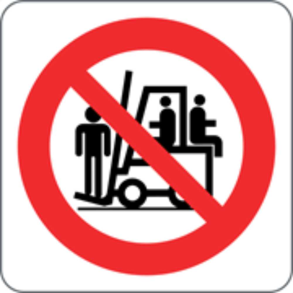 VIETATO TRASPORTARE E SOLLEVARE PERSONE - CARTELLO SEGNALETICO QUADRATO ISO 7010 - Adesivo Extra Resistente, Pannello in Forex, Pannello In Alluminio