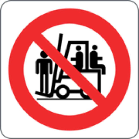 VIETATO TRASPORTARE E SOLLEVARE PERSONE - CARTELLO SEGNALETICO QUADRATO ISO 7010 - Adesivo Extra Resistente, Pannello in Forex, Pannello In Alluminio