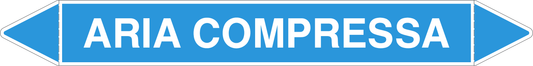 GLOBAL PACCO DA 10 ETICHETTE PER TUBAZIONI - ARIA COMPRESSA - Etichetta Autoadesiva Resistente