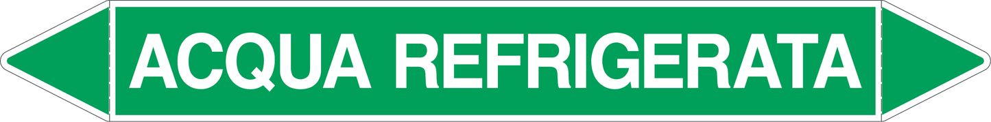 GLOBAL PACCO DA 10 ETICHETTE PER TUBAZIONI - ACQUA REFRIGERATA - Etichetta Autoadesiva Resistente