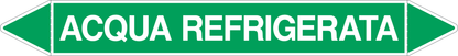 GLOBAL PACCO DA 10 ETICHETTE PER TUBAZIONI - ACQUA REFRIGERATA - Etichetta Autoadesiva Resistente