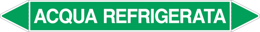 GLOBAL PACCO DA 10 ETICHETTE PER TUBAZIONI - ACQUA REFRIGERATA - Etichetta Autoadesiva Resistente
