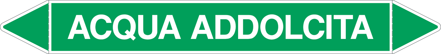 GLOBAL PACCO DA 10 ETICHETTE PER TUBAZIONI - ACQUA ADDOLCITA - Etichetta Autoadesiva Resistente