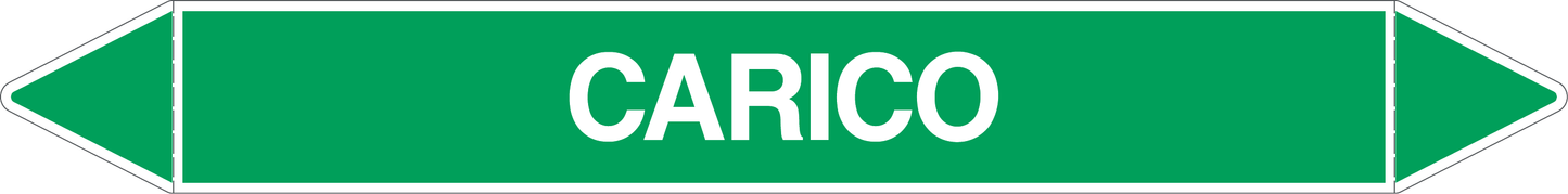 GLOBAL PACCO DA 10 ETICHETTE PER TUBAZIONI - CARICO - Etichetta Autoadesiva Resistente