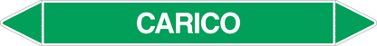 GLOBAL PACCO DA 10 ETICHETTE PER TUBAZIONI - CARICO - Etichetta Autoadesiva Resistente