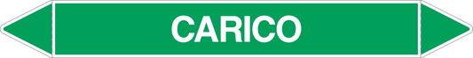 GLOBAL PACCO DA 10 ETICHETTE PER TUBAZIONI - CARICO - Etichetta Autoadesiva Resistente