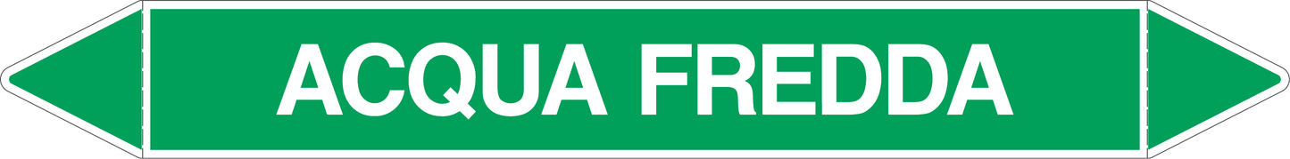 GLOBAL PACCO DA 10 ETICHETTE PER TUBAZIONI - ACQUA FREDDA - Etichetta Autoadesiva Resistente