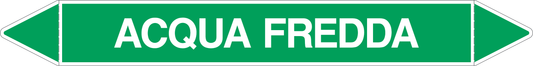 GLOBAL PACCO DA 10 ETICHETTE PER TUBAZIONI - ACQUA FREDDA - Etichetta Autoadesiva Resistente