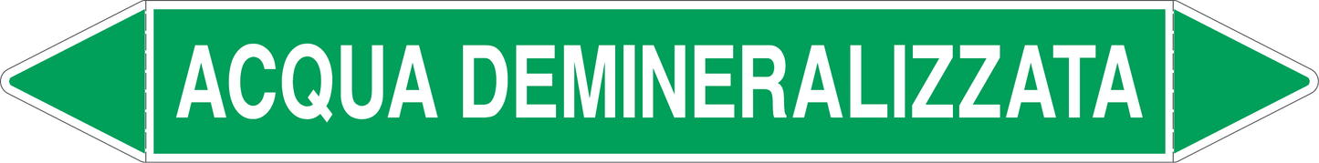 GLOBAL PACCO DA 10 ETICHETTE PER TUBAZIONI - ACQUA DEMINERALIZZATA - Etichetta Autoadesiva Resistente