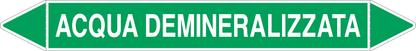 GLOBAL PACCO DA 10 ETICHETTE PER TUBAZIONI - ACQUA DEMINERALIZZATA - Etichetta Autoadesiva Resistente