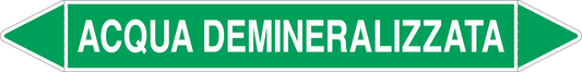 GLOBAL PACCO DA 10 ETICHETTE PER TUBAZIONI - ACQUA DEMINERALIZZATA - Etichetta Autoadesiva Resistente