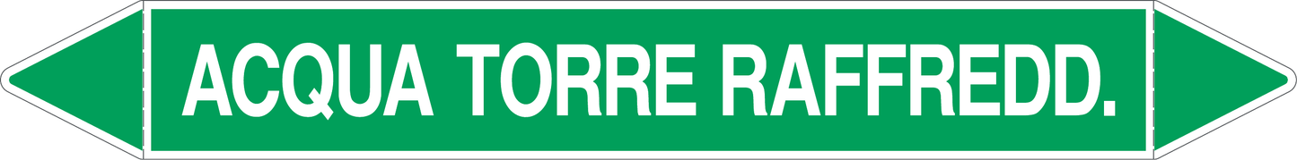 GLOBAL PACCO DA 10 ETICHETTE PER TUBAZIONI - ACQUA TORRE RAFFREDDAMENTO - Etichetta Autoadesiva Resistente